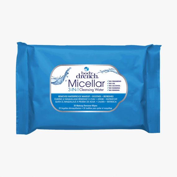 Lingettes Purifiantes d'Eau Micellaire 3-en-1 Body Drench