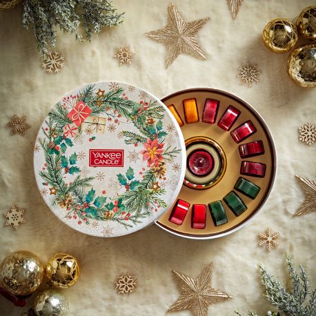 Collection Magical Christmas Morning Bougies parfumées de Noël 18 bougies chauffe-plat et 1 photophore Yankee Candle Coffret cadeau