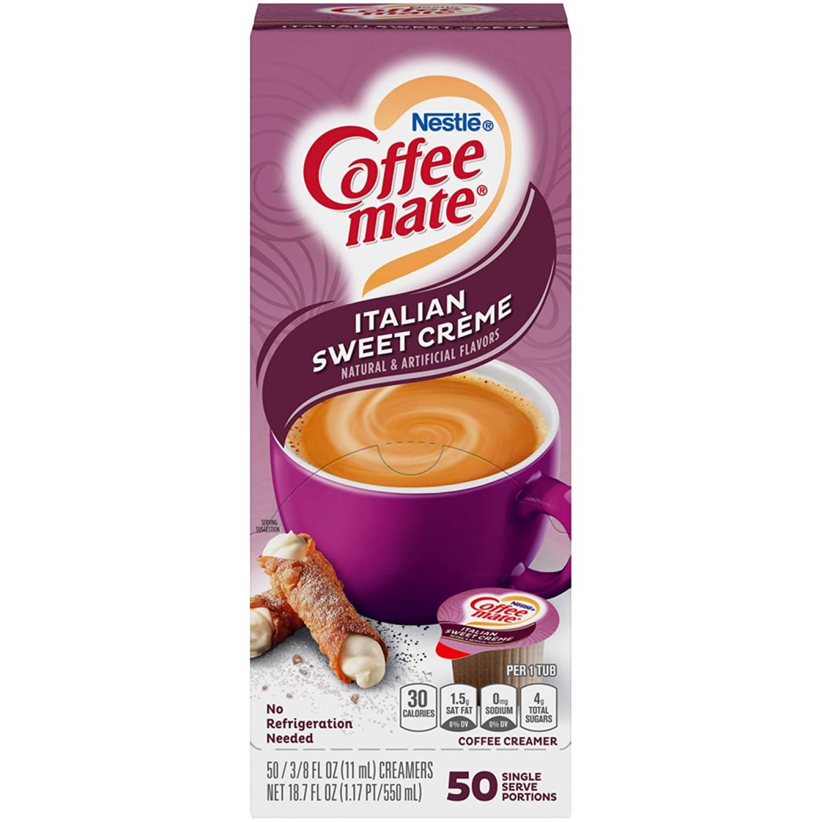 Coffee Mate Italian Sweet Creme 50 dosettes individuelles Import USA