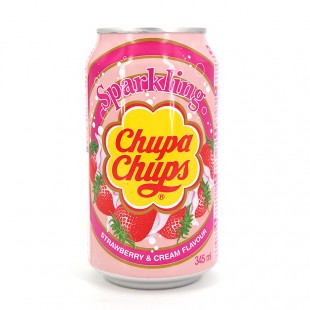 Chupa Chups Strawberry & Cream Sparkling Soda 345ml