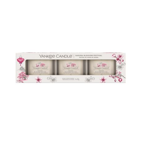 Sakura Blossom Festival Coffret 3 Votives en Verre