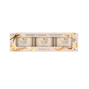 Vanilla Crème Brulée Coffret 3 Votives en Verre