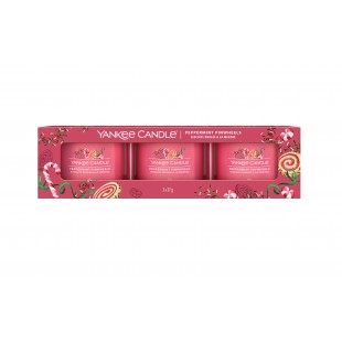 Peppermint Pinwheels Coffret 3 Votives en Verre