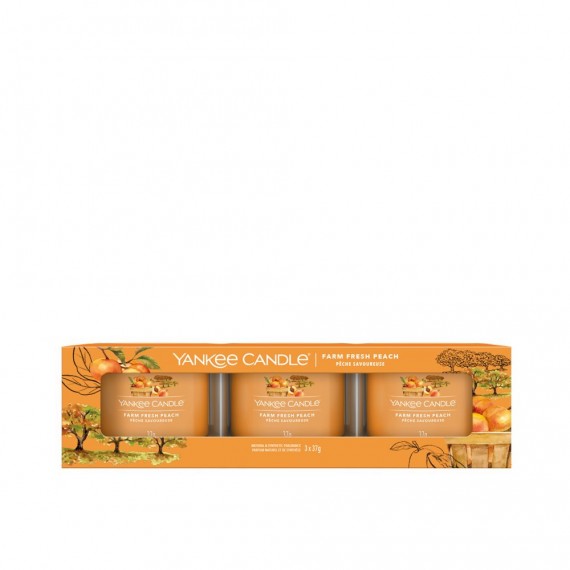 Farm Fresh Peach Coffret 3 Votives en Verre