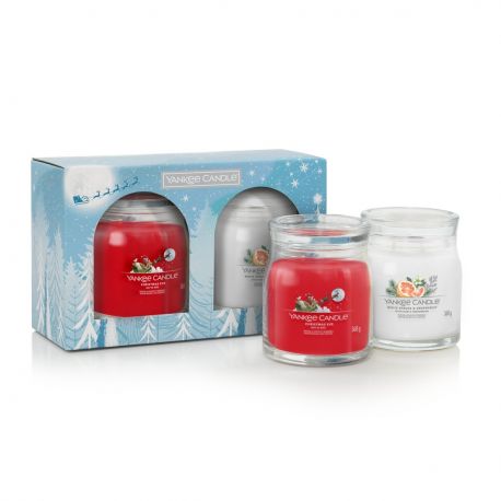 Coffret Cadeau Yankee Candle - 2 Bougies Petites (104g) : Black Cherry Et Soft Blanket - Jusqu'à 30h De Combustion