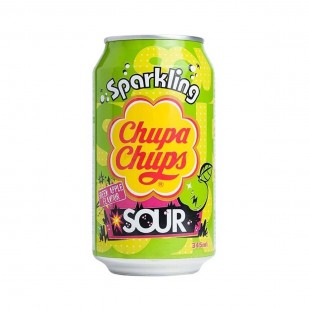 Chupa Chups Green Apple Sour Sparkling Soda 345ml