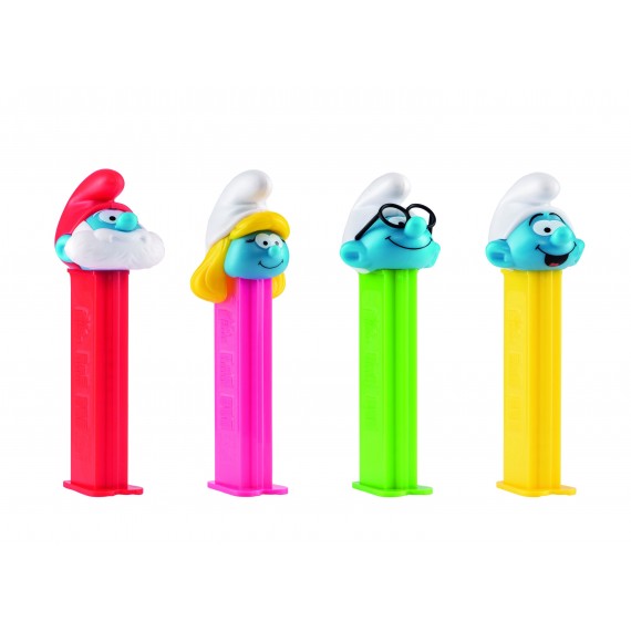 PEZ schtroumpfs,distributeur de pez,Bonbon PEZ schtroumpfs