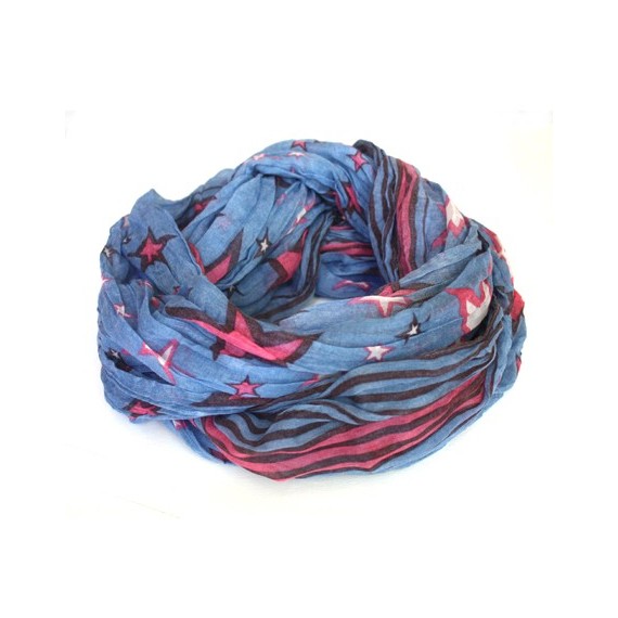 foulard Tube bleu étoilé