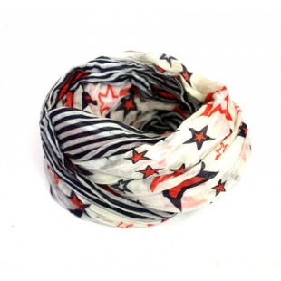 foulard Tube blanc étoilé